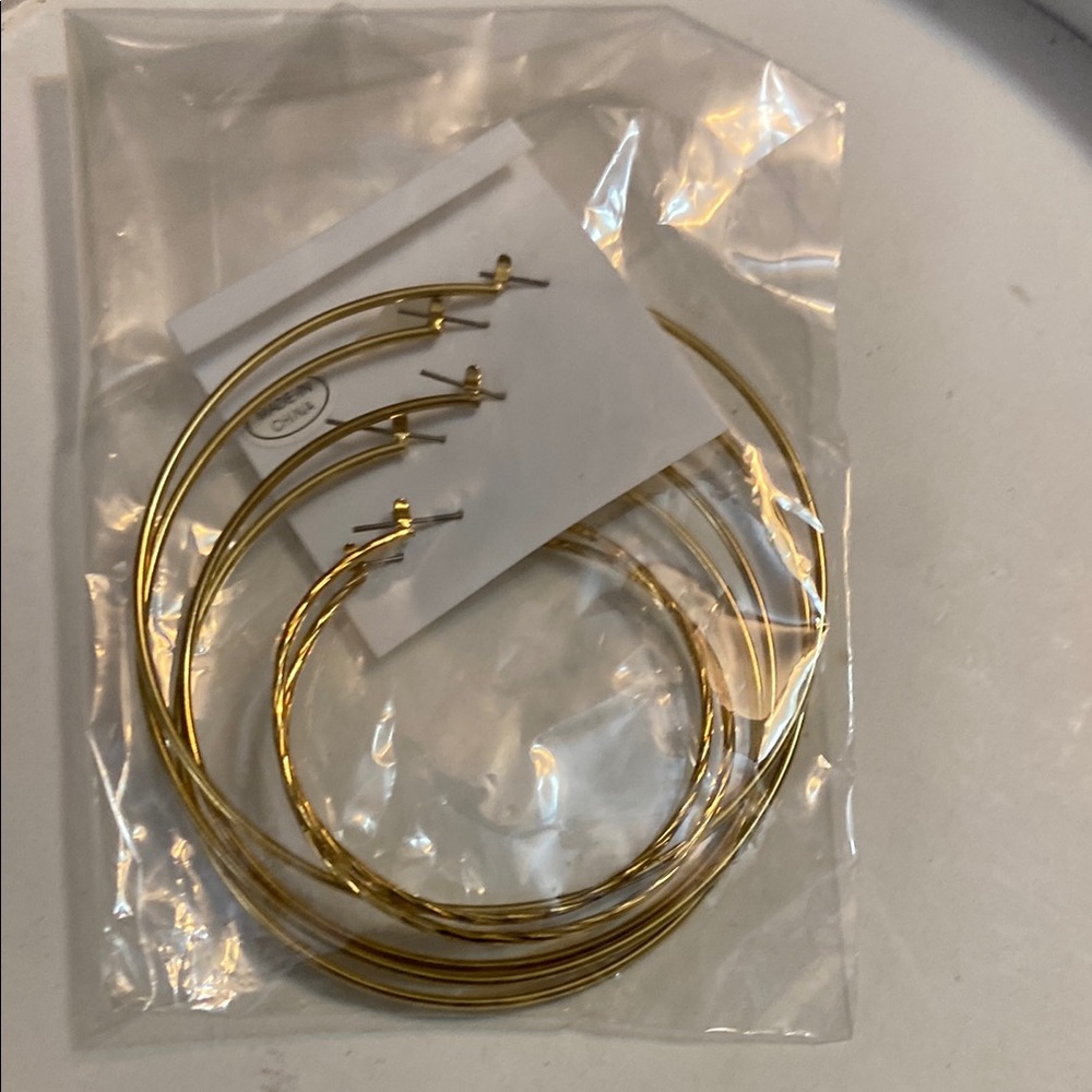 Elegant Gold Hoop Earrings Set